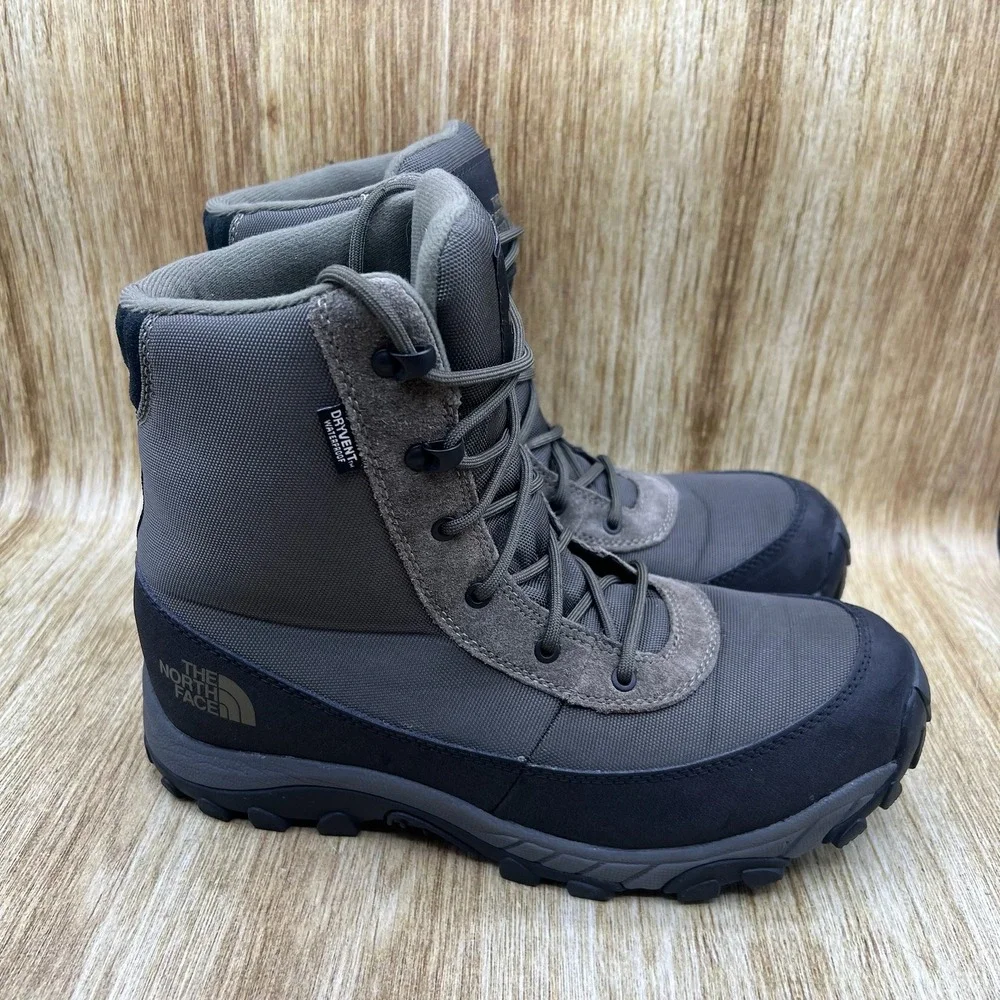 The North Face Chilkat Nylon II Boots Mens 10 Grey Waterproof Insulated NF0A4OAH